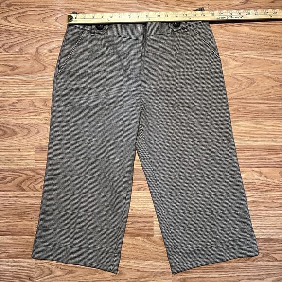 NWT The Limited Cassidy Fit Pants 8R Houndstooth Wide Leg Y2K Officecore Gaucho - Picture 3 of 10